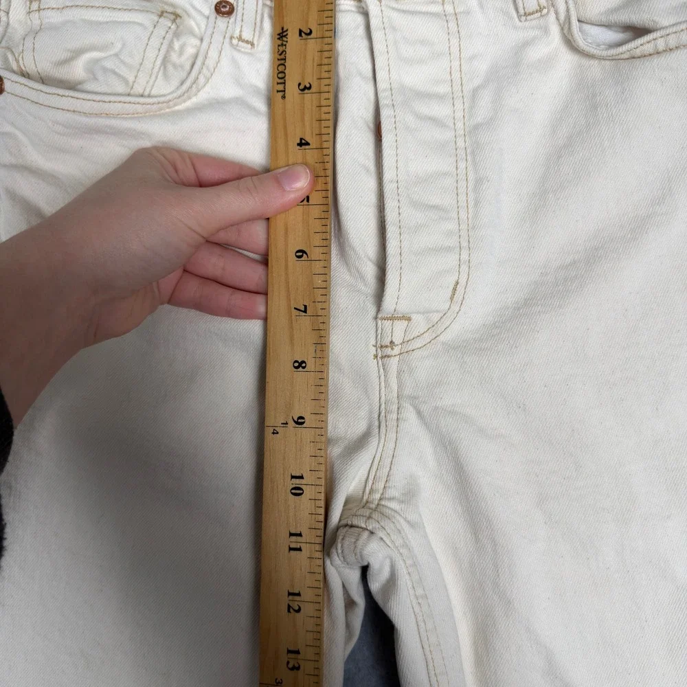 MNG Mango Denim Premium Cream Button Fly Jeans Size 8 Casual - Picture 3 of 9